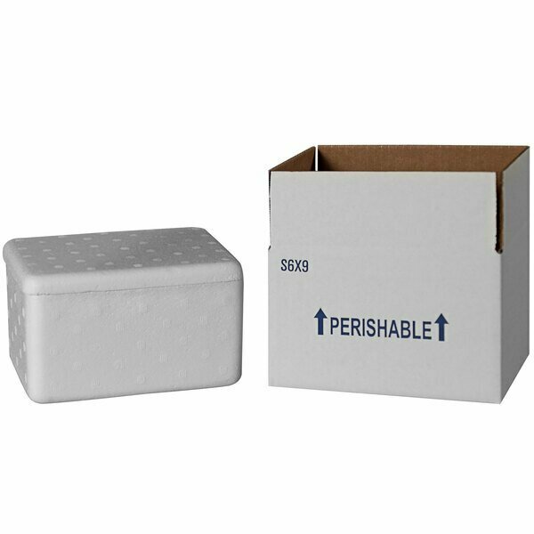 Plastilite Insulated Shipping Box with Foam Cooler 7 1/4'' x 4 1/4'' x 3 1/2'' - 3/4'' Thick 451INTS6X9C